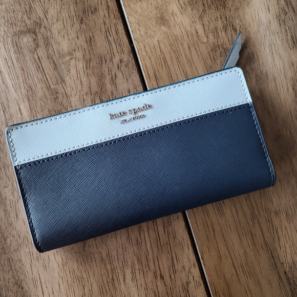 kate spade Handbags - NWT Kate Spade Navy & Light Blue Wallet